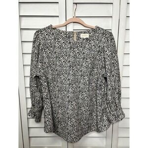 Melloday Cheetah Print Balloon Sleeve Top Women's Size 1X